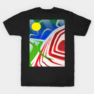 graffiti landscape with sun T-Shirt